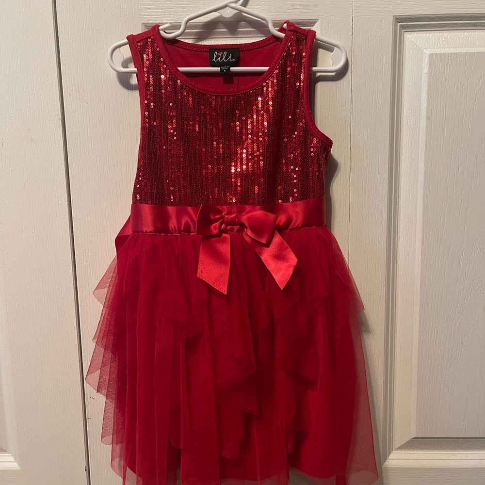 Red sequin dress little girls size 5t